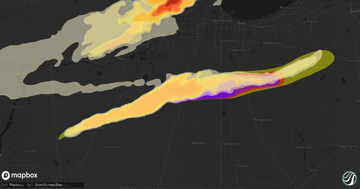 Hail map in Kankakee, IL on March 10, 2026