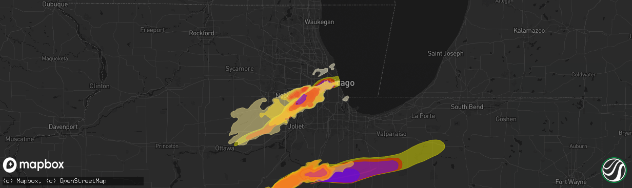Hail map in La Grange, IL on March 10, 2026