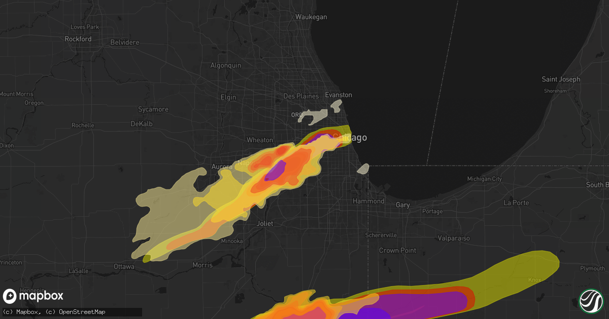 Hail map in La Grange, IL on March 10, 2026