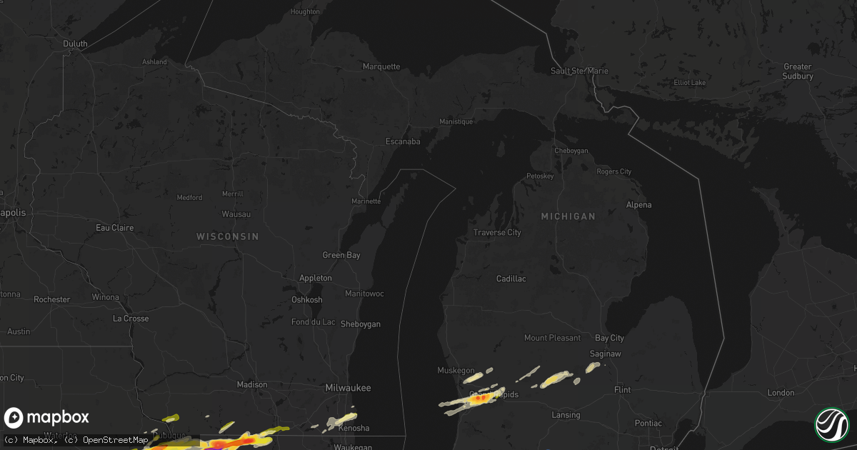 Hail map in Michigan on March 10, 2026