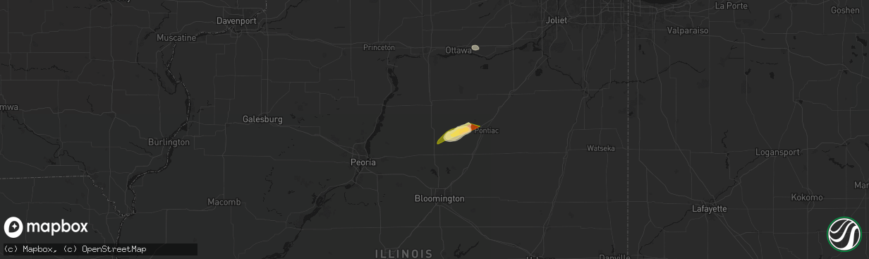 Hail map in Minonk, IL on March 10, 2026