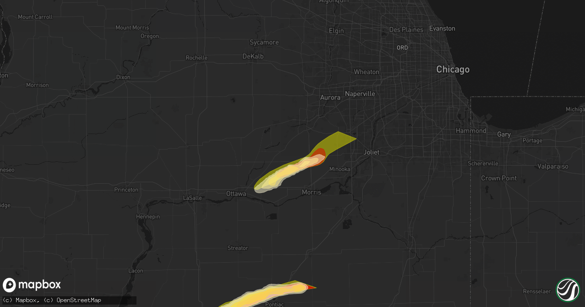 Hail map in Newark, IL on March 10, 2026