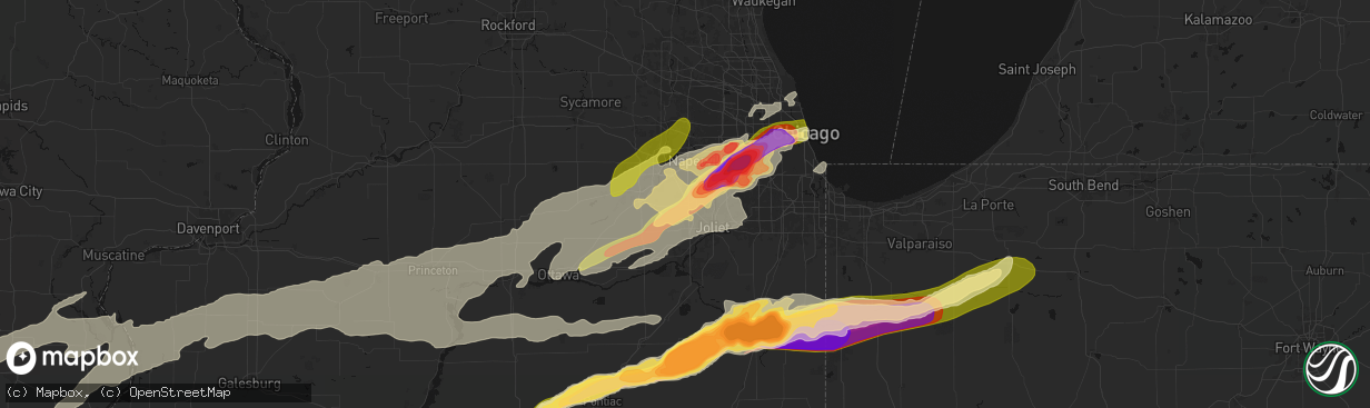 Hail map in Plainfield, IL on March 10, 2026