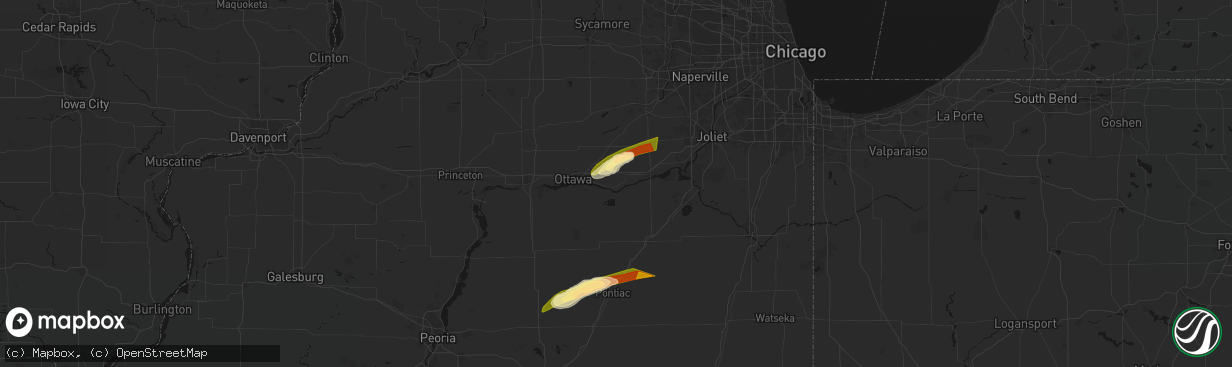 Hail map in Seneca, IL on March 10, 2026