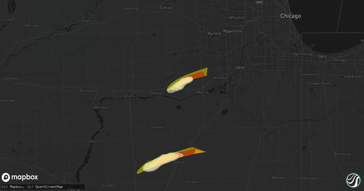 Hail map in Seneca, IL on March 10, 2026