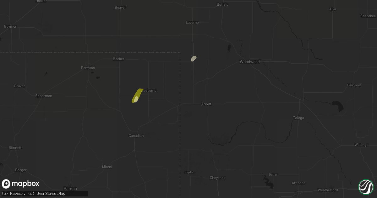 Hail map in Shattuck, OK on March 10, 2026
