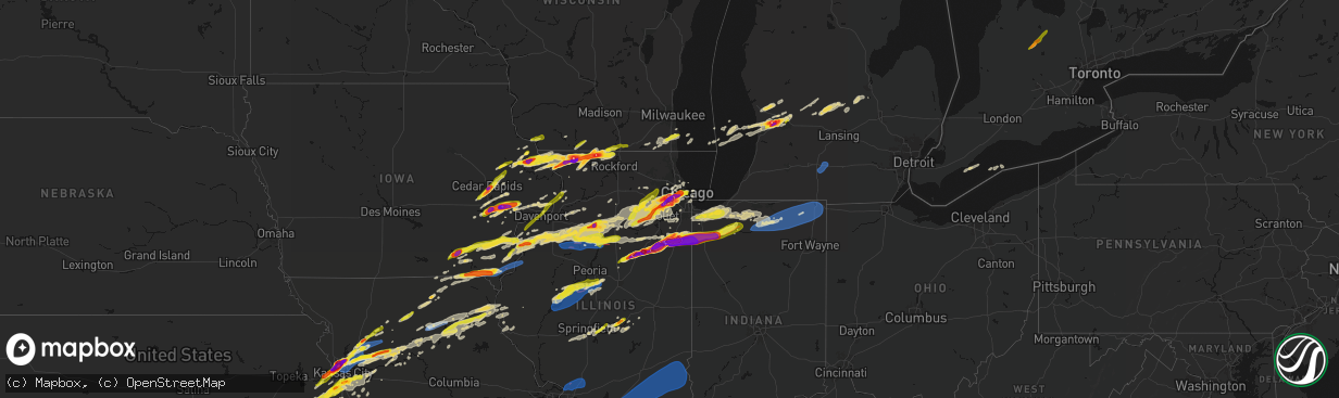 Hail map on March 10, 2026
