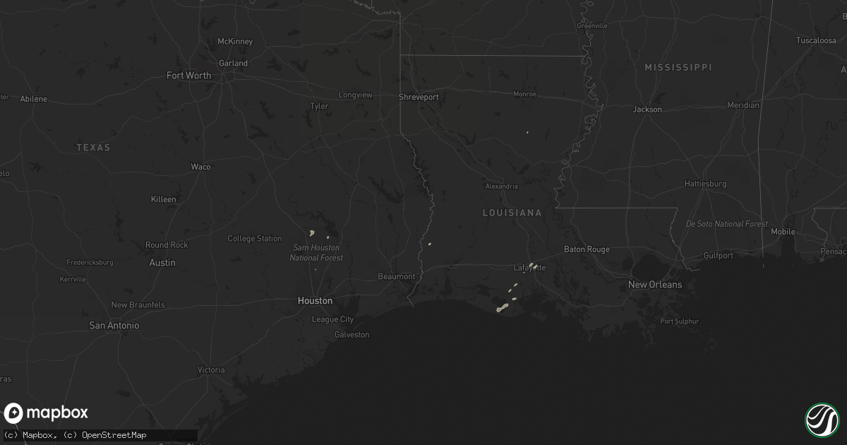 Hail map in Louisiana on March 11, 2012