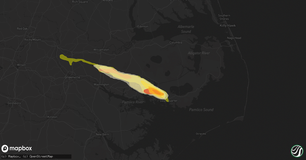 Hail map in Belhaven, NC on March 11, 2015