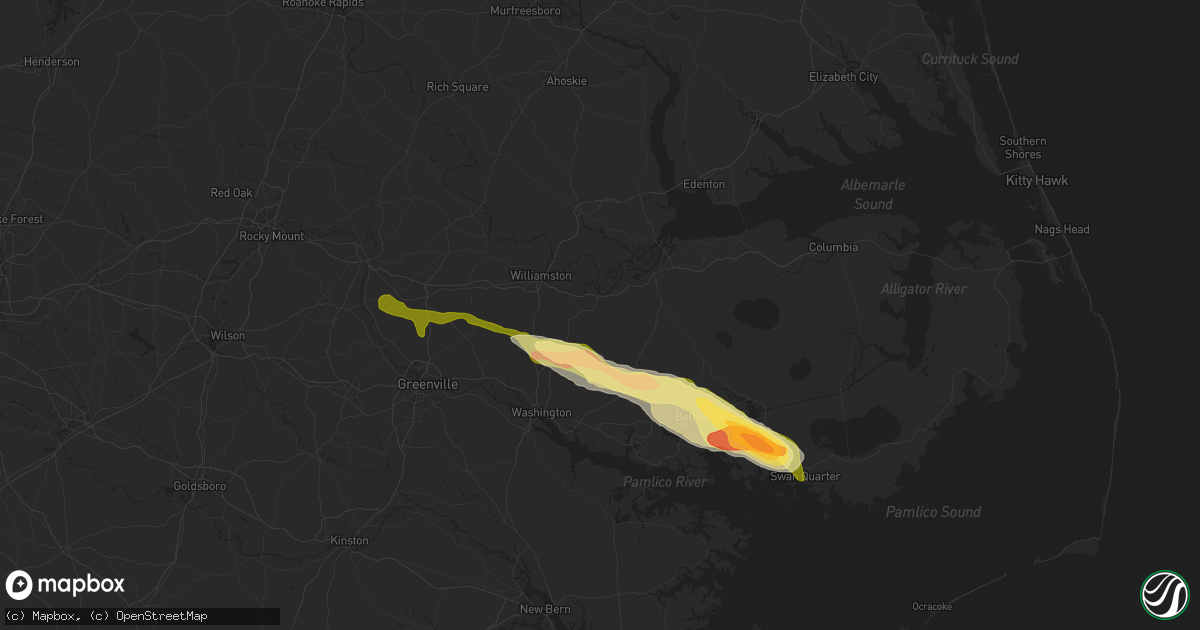 Hail map in Jamesville, NC on March 11, 2015