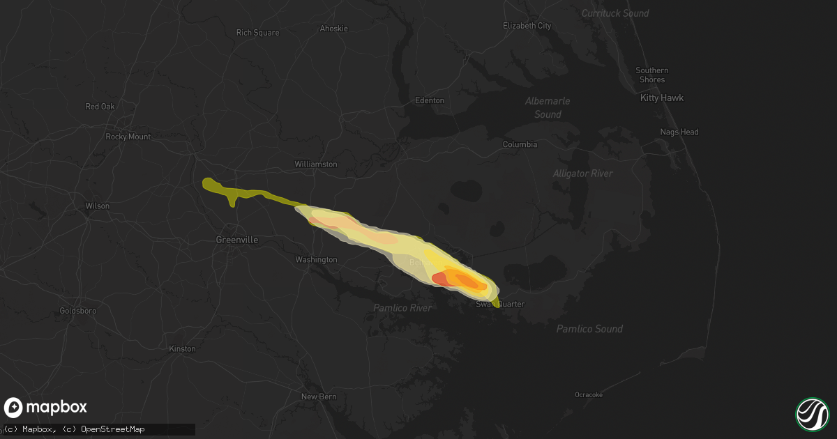 Hail map in Pantego, NC on March 11, 2015