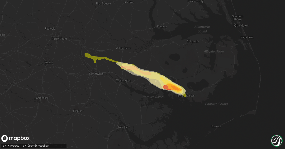 Hail map in Pinetown, NC on March 11, 2015