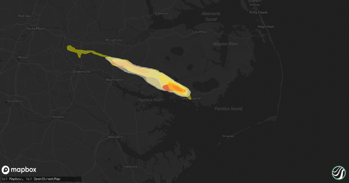 Hail map in Scranton, NC on March 11, 2015