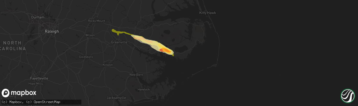Hail map in Swanquarter, NC on March 11, 2015