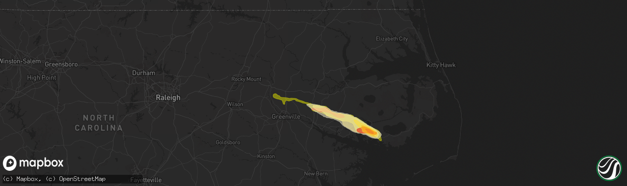 Hail map in Williamston, NC on March 11, 2015