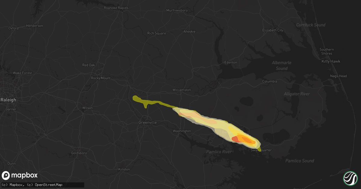 Hail map in Williamston, NC on March 11, 2015