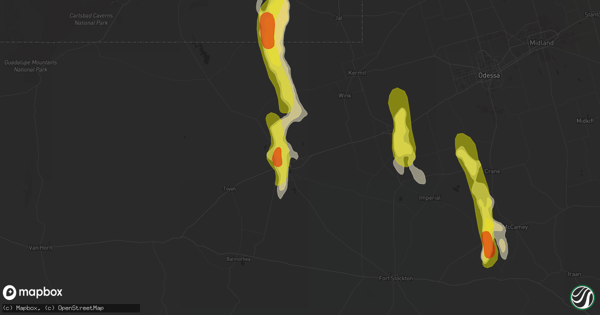 Hail map in Barstow, TX on March 11, 2017