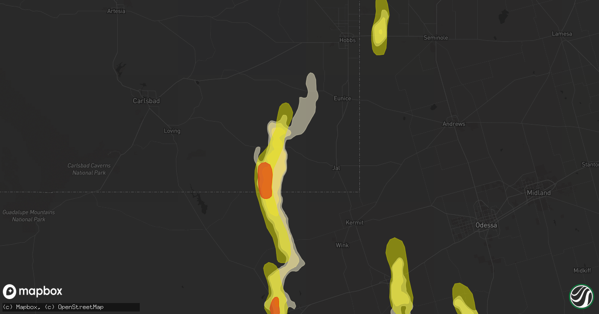 Hail map in Jal, NM on March 11, 2017