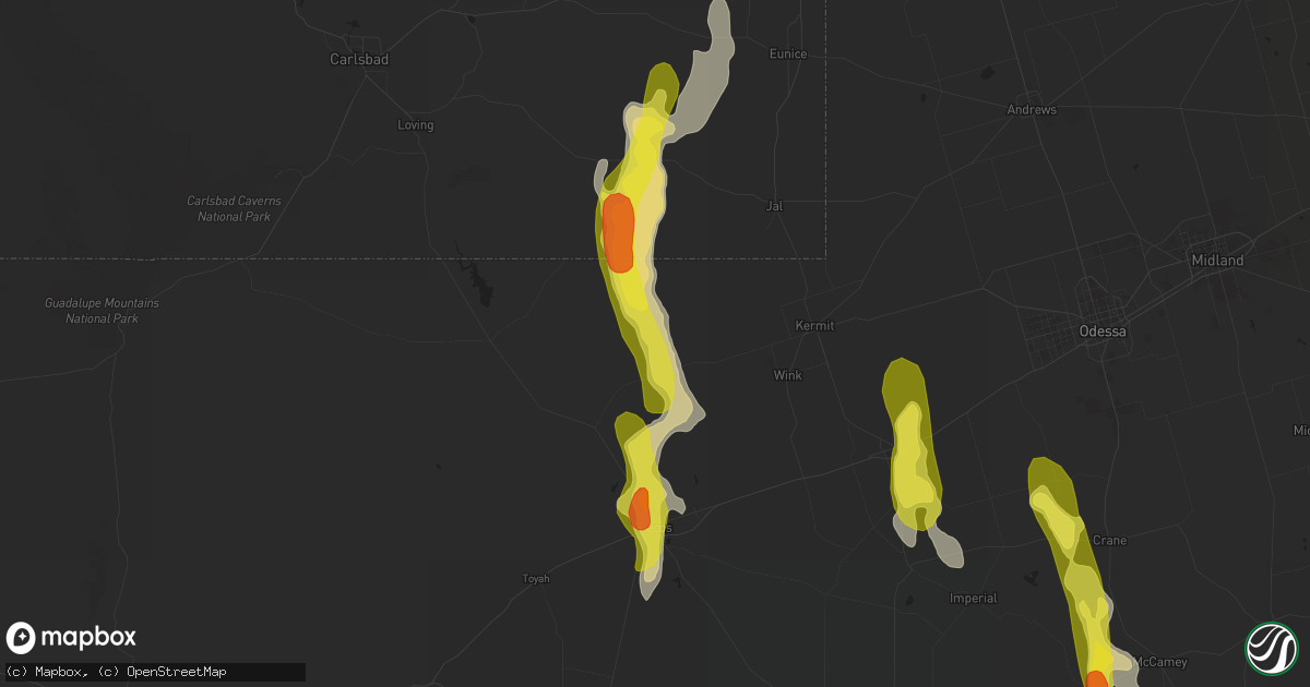 Hail map in Mentone, TX on March 11, 2017