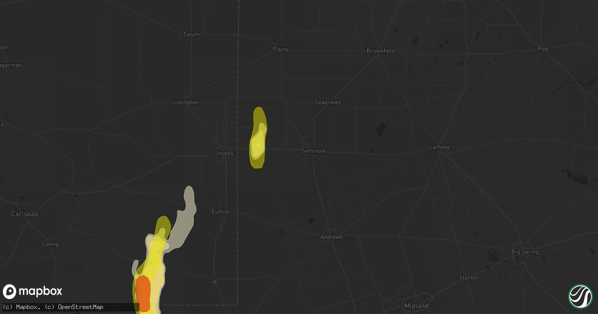 Hail map in Seminole, TX on March 11, 2017