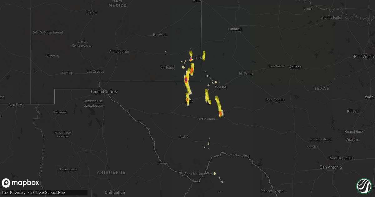 Hail map on March 11, 2017