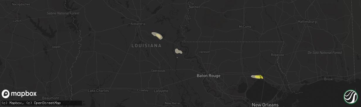 Hail map in Batchelor, LA on March 11, 2018