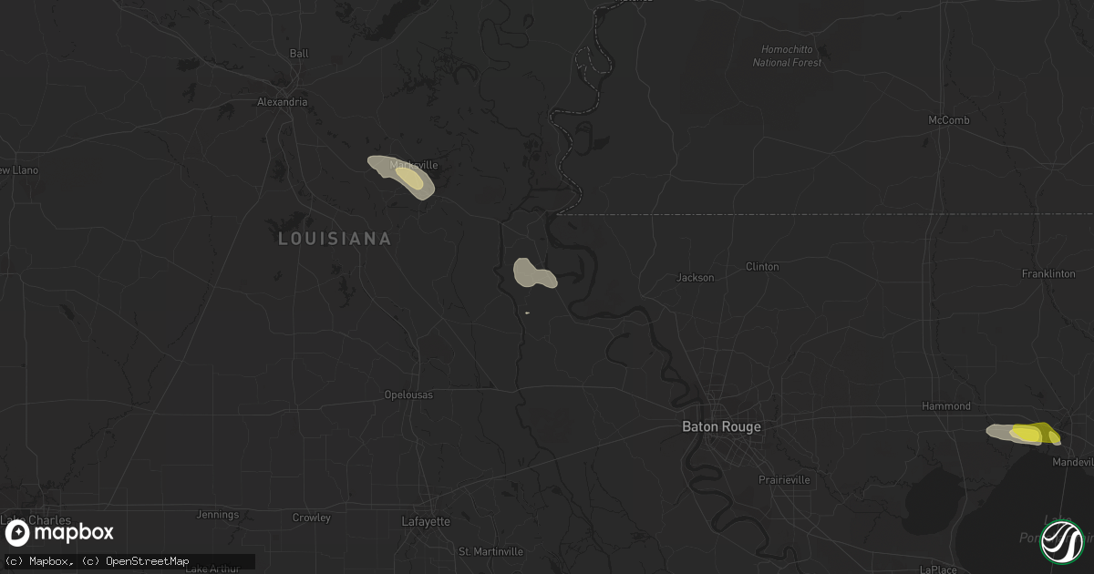 Hail map in Batchelor, LA on March 11, 2018