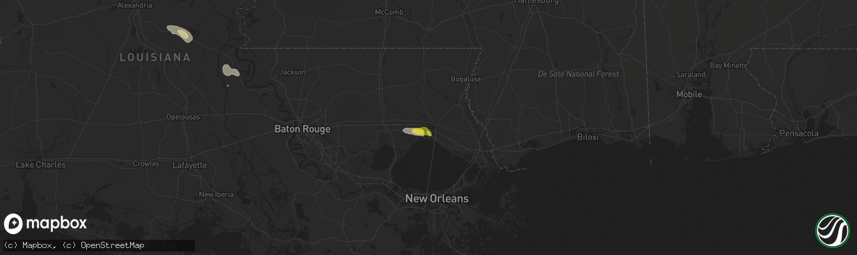 Hail map in Covington, LA on March 11, 2018