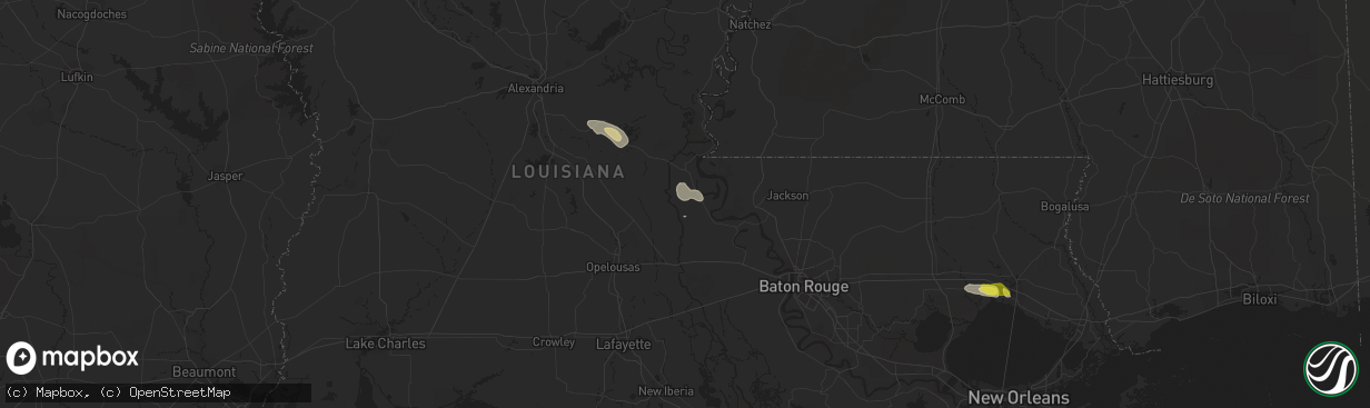 Hail map in Lettsworth, LA on March 11, 2018