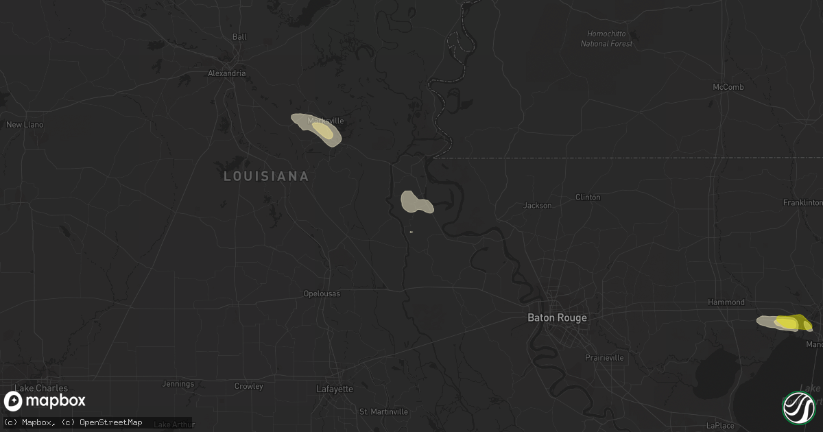 Hail map in Lettsworth, LA on March 11, 2018