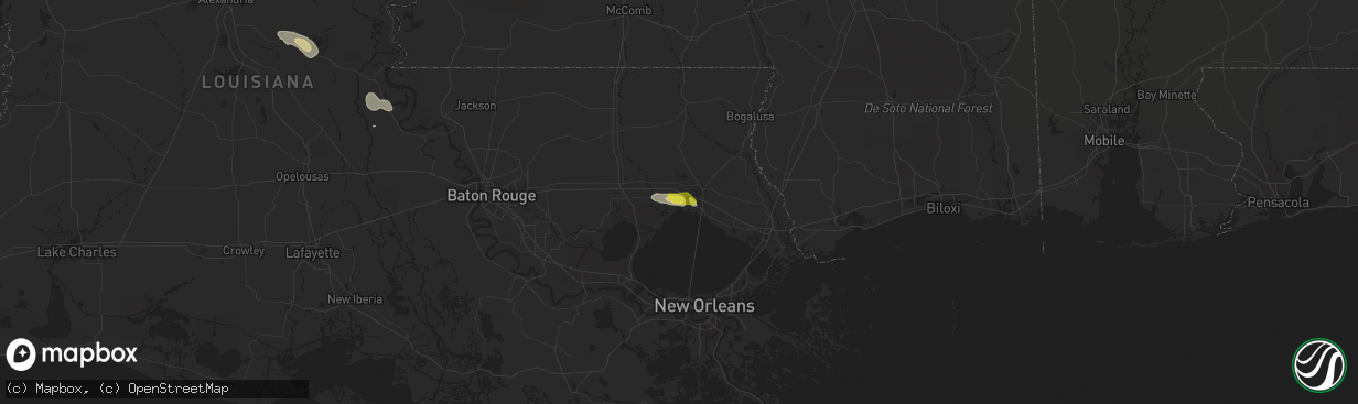 Hail map in Madisonville, LA on March 11, 2018