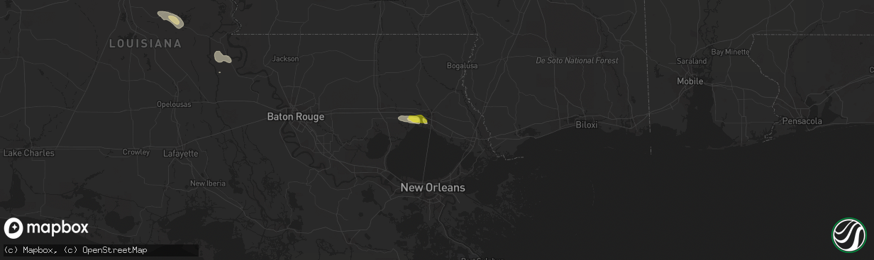 Hail map in Mandeville, LA on March 11, 2018