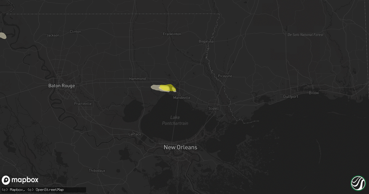 Hail map in Mandeville, LA on March 11, 2018
