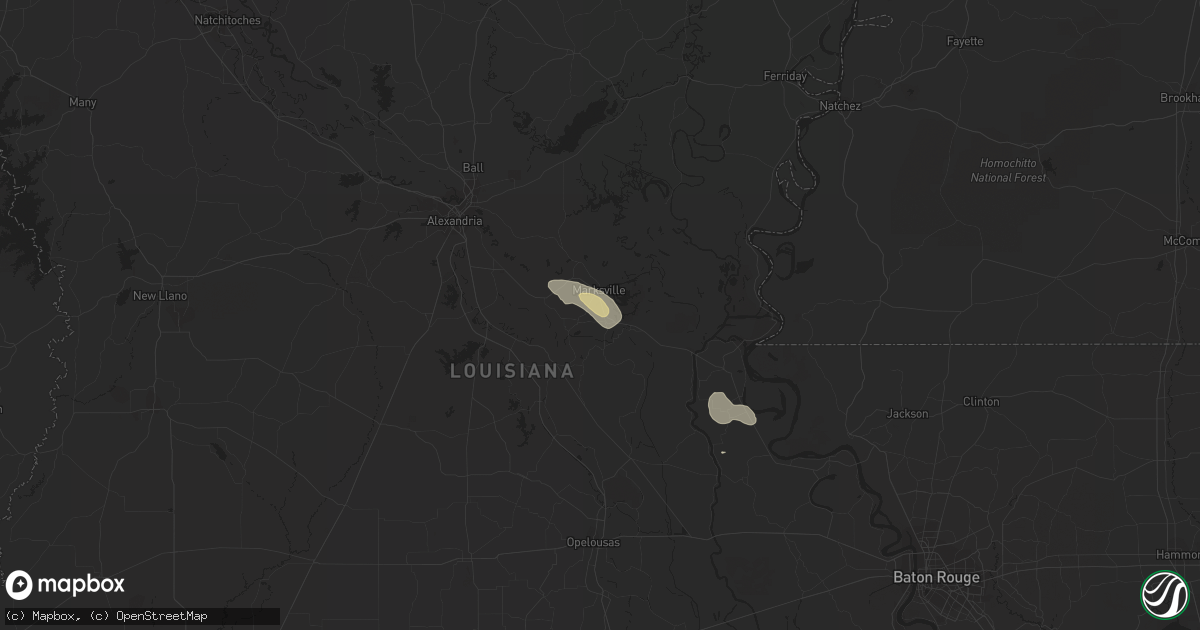 Hail map in Mansura, LA on March 11, 2018
