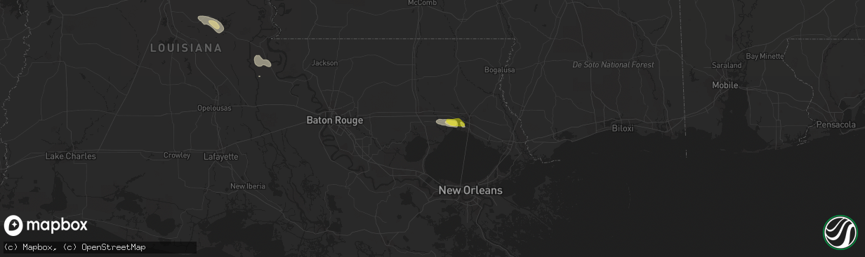 Hail map in Ponchatoula, LA on March 11, 2018