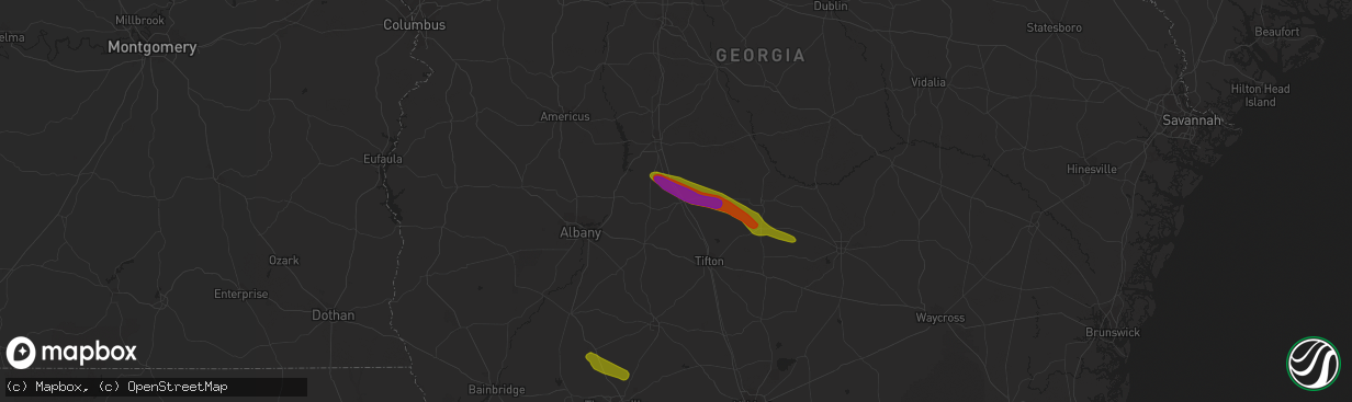Hail map in Ashburn, GA on March 11, 2019