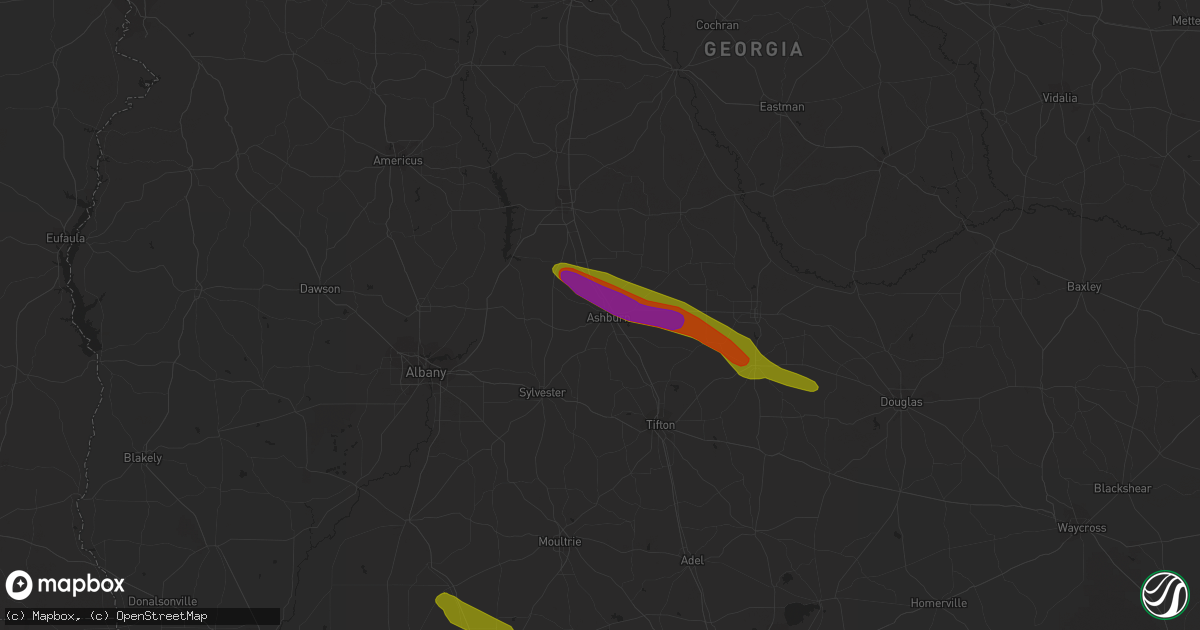 Hail map in Ashburn, GA on March 11, 2019