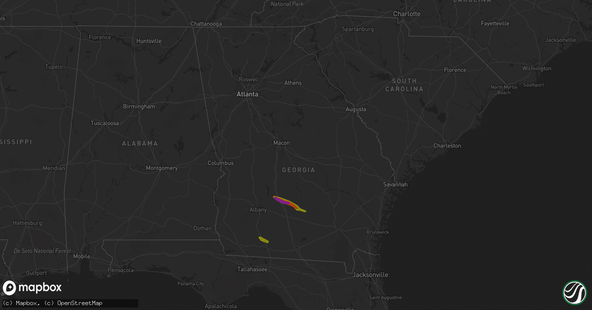 Hail map in Georgia on March 11, 2019
