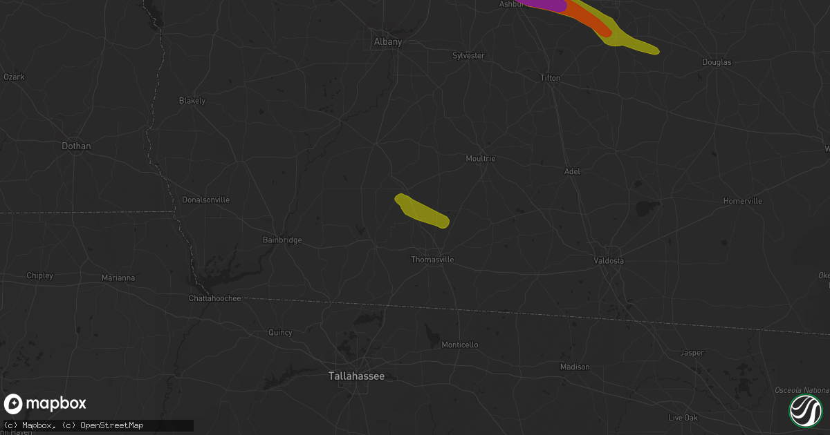 Hail map in Ochlocknee, GA on March 11, 2019