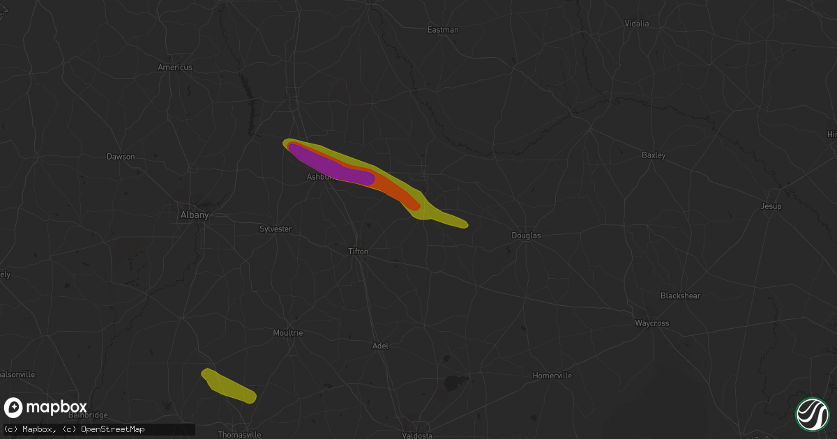 Hail map in Ocilla, GA on March 11, 2019