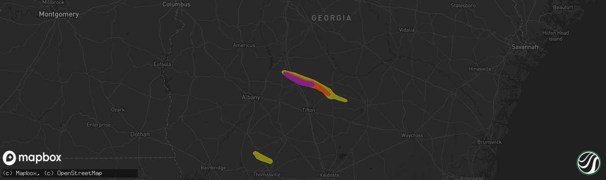 Hail map in Sycamore, GA on March 11, 2019