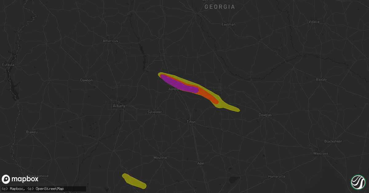 Hail map in Sycamore, GA on March 11, 2019