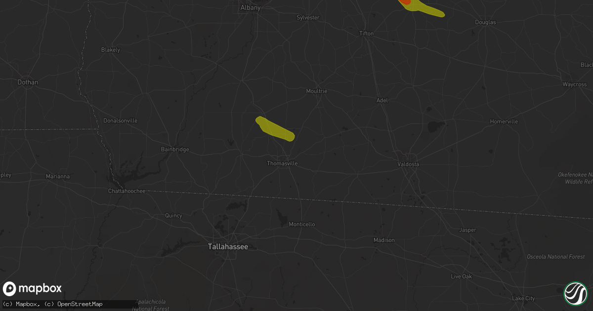 Hail map in Thomasville, GA on March 11, 2019