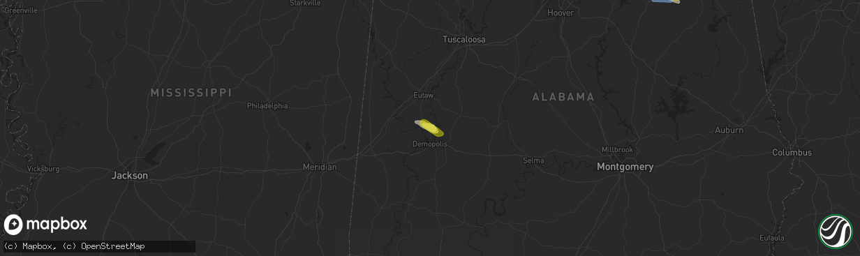 Hail map in Forkland, AL on March 11, 2020