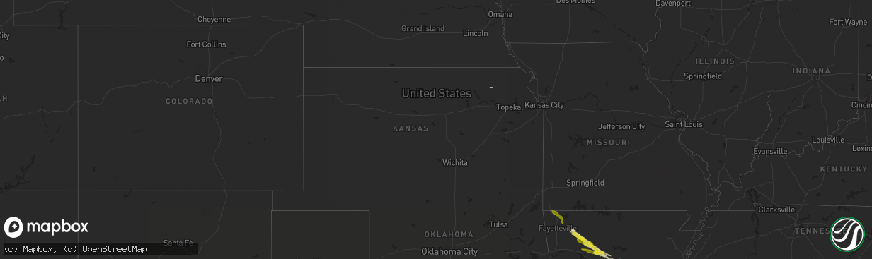 Hail map in Kansas on March 11, 2020