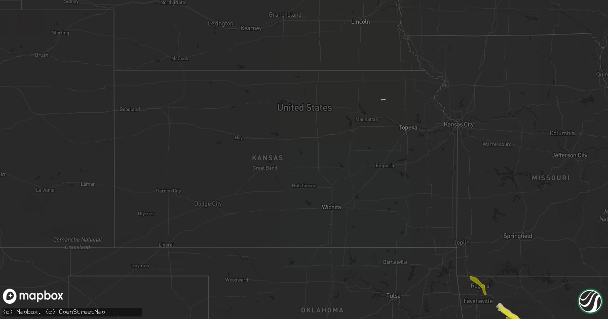 Hail map in Kansas on March 11, 2020