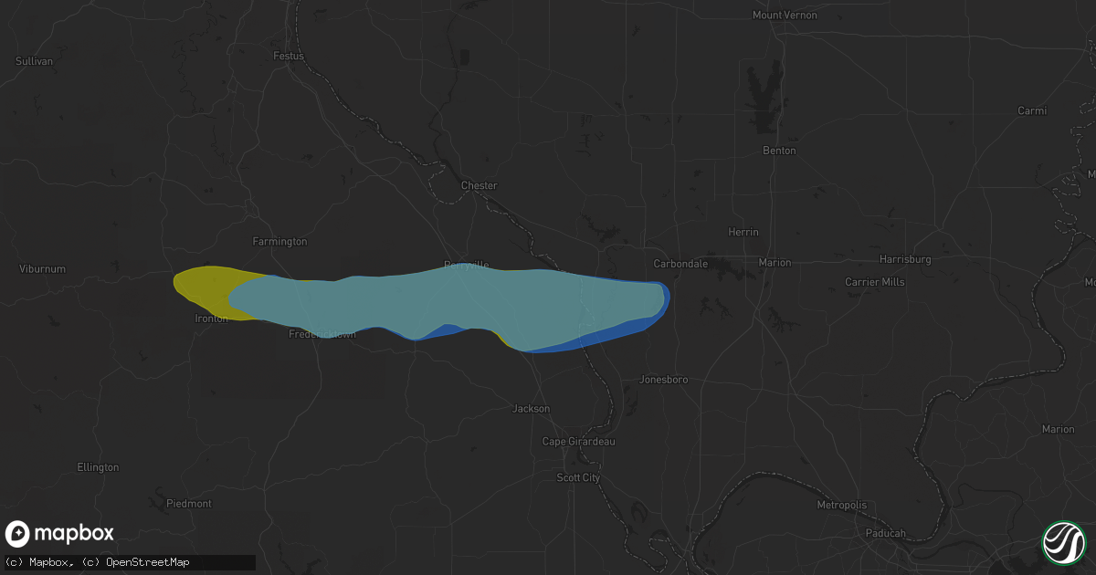 Hail map in Frohna, MO on March 11, 2021