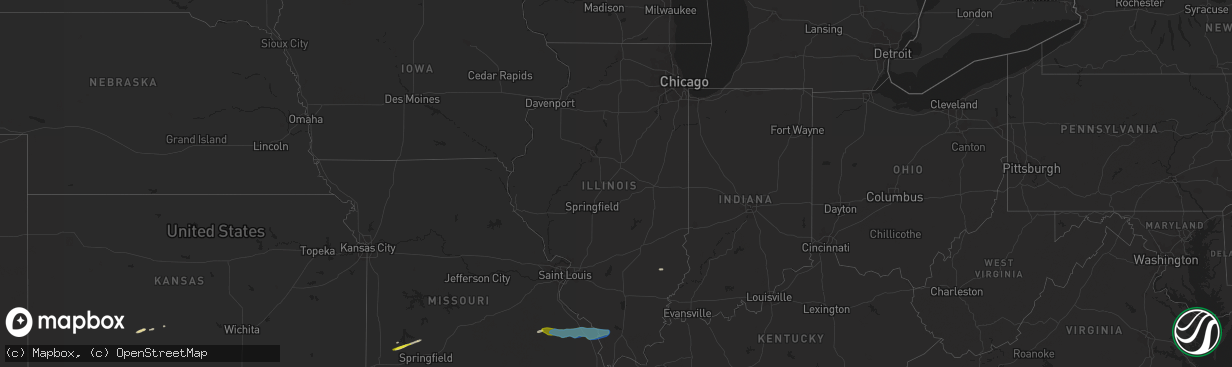 Hail map in Illinois on March 11, 2021