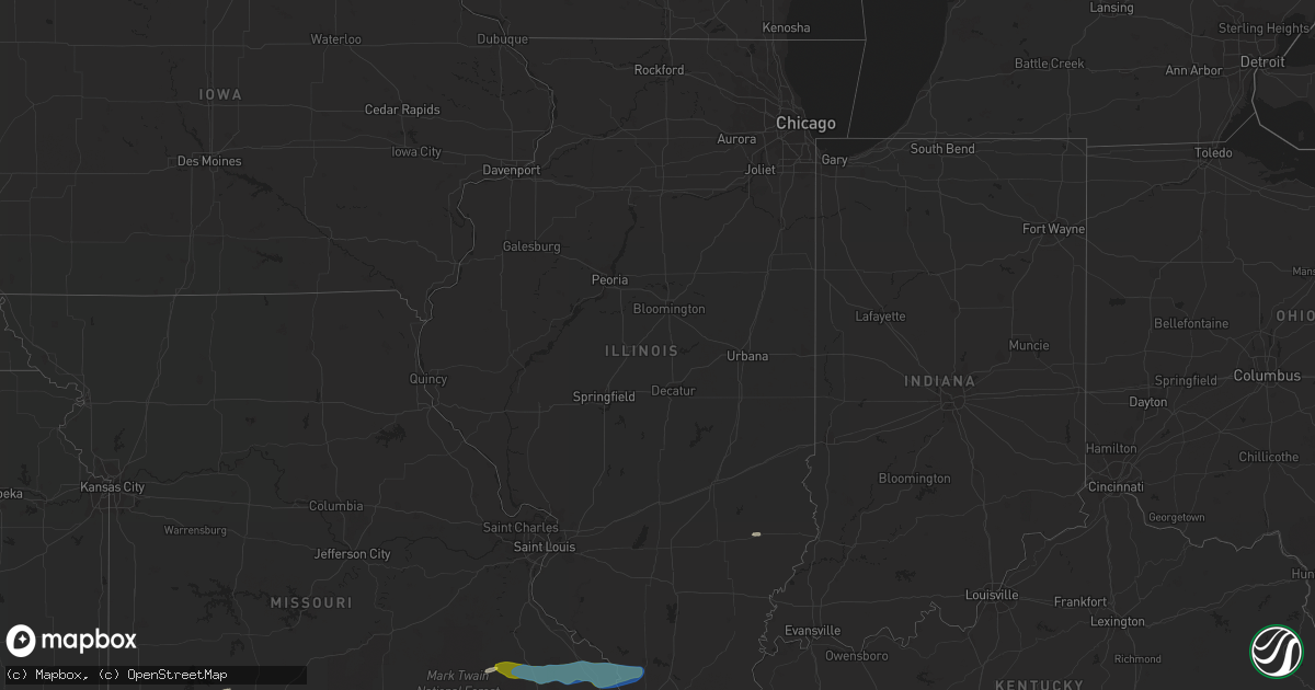 Hail map in Illinois on March 11, 2021