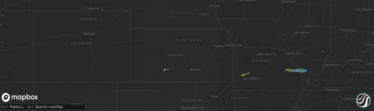 Hail map in Kansas on March 11, 2021